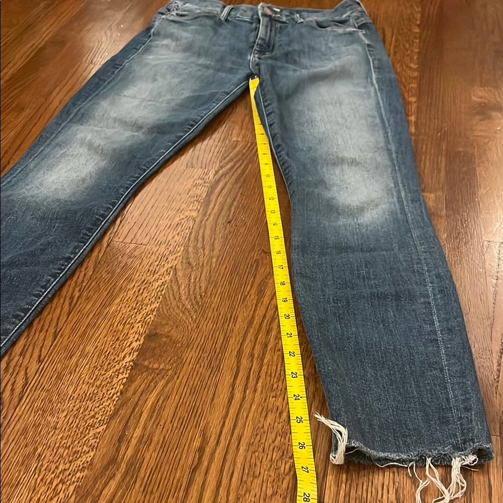 Mother High Waisted Looker Ankle Fray Jeans in Jumping Off Swings Size 25 - Picture 13 of 15